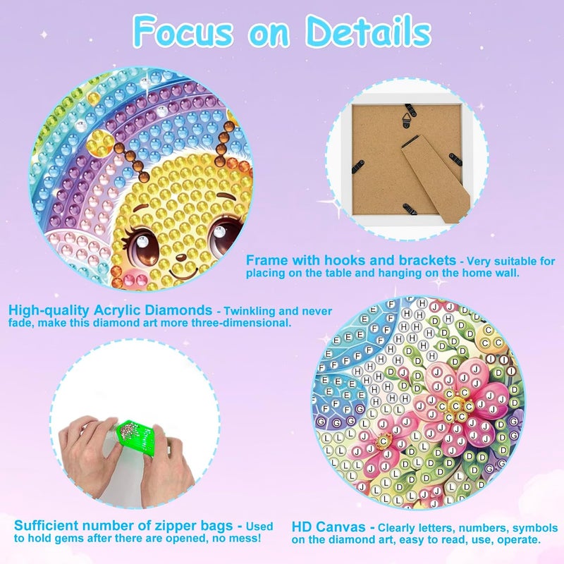 Nardoll Diamond Art Kits - Arts and Crafts - Diamond Art Painting with Wooden Frame - GEM Art for Girls Boys Adults Beginners Home Wall Decor Gifts - Image 4